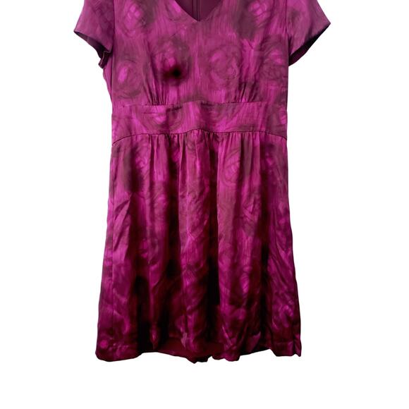 Banana Republic 100% Silk Floral Print Dress Purple Size 16 - Picture 3 of 8